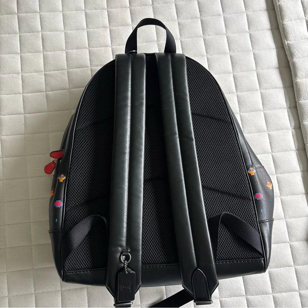 Coach x Atari Black Leather Backpack with Atari design - Picture 3 of 7